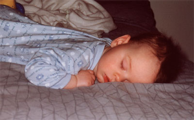 Asleep on the big bed