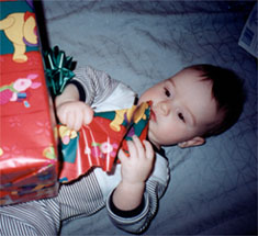 Opening gifts