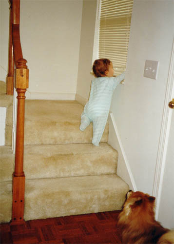 Climbing the stairs